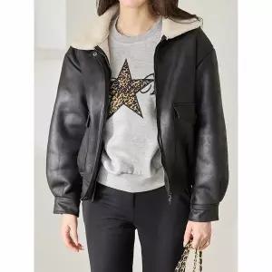 [하프클럽/모리스커밍홈]양털카라 무스탕 집업 자켓_M2512MU001D