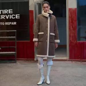 [케네스레이디][BYLYNN]이프 무스탕 코트 ETTHPL0100