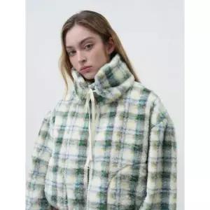 매장정품 제너럴아이디어 체크 블루종 플리스 점퍼 [IVORY] WBE4L07531