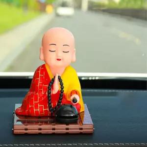 목탁치는스님 노호혼 태양열 동자승인형 인테리어 스님인형 태양열인형 용품