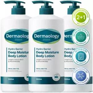 [총3개 구성] 더마올로지 딥 모이스처 대용량 바디로션 1L 향좋은 고보습 퍼퓸 남자 여자 보습 바디크림 