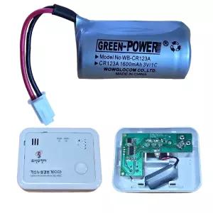 338번 신우전자 ND-400C 가스누설경보기용 배터리 3V1600mAh / 그린파워 순정품 / CO 일산화탄소 감지기 건전지