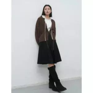 브랜드정품 제너럴아이디어 GENERALIDEA 플리츠 랩 스커트 BLACK WBE4L13520 293567