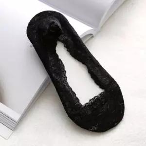 여성 검정 논슬립 레이스 덧신 실리콘 미끄럼방지 구두 플랫 신발용