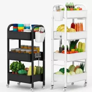 정리함 슬림 이동식트롤리 바퀴달린 선반 와이드 트레이선반 틈새수납장 세탁실 틈새선반 이동식 L518-O