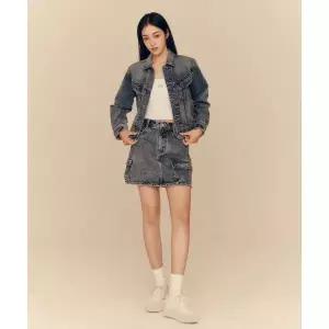 매장정품 LEE [ PICK]우먼 카고 데님 미니 스커트 인디고 미듐 LE2402SR72IM 238720