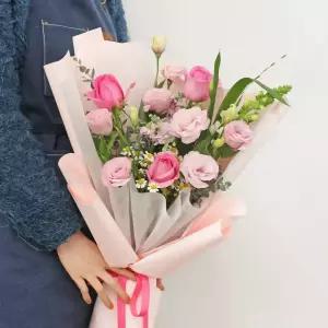 졸업식 축하 생화 꽃다발 핑크 L 입학식 기념 선물 꽃배달