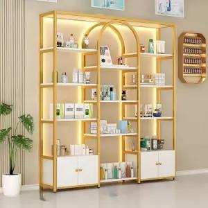 화장품 진열장 캐비닛 소품 뷰티 조명 디스플레이 정리대 매니큐어 미용실 선반 매장용