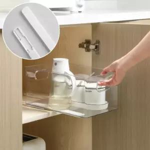 좌우 1세트 무타공 서랍 레일 가구 슬라이딩 부착식 서랍장 싱크대 광폭 교체레일 R024