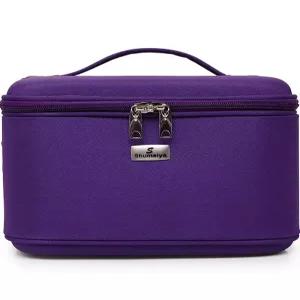 손잡이 퍼플 소형 다용도 가방 미용 화장품파우치 수납 없음 메이크업박스 10인치 판매