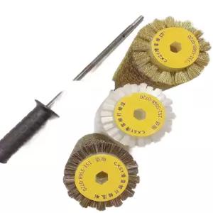 스노우보드 왁싱 롤러 브러시 유지보수 세트 구리 유지관리 청소 손잡이