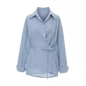 [페이지플린] 투웨이스트라이프린넨셔츠_P6ASH020C