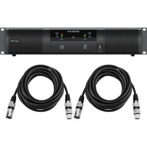 베링거 NX3000 3000W 초경량 클래스-D 파워 앰프, 2x 25' H&A 가치 시리즈 XLR M to F 프로페셔널 마이크 케이블 번들 포함