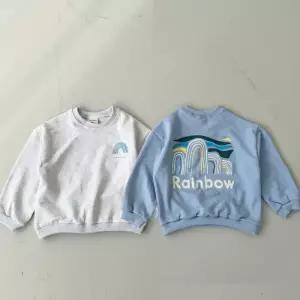 주니어 아동 유아 어린이 남아 여아 성인 긴팔 티셔츠 뉴레인보우 맨투맨