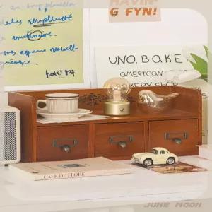 원목 화장품정리대 캐비닛 가로 수납화장대 서랍형 세 책상용