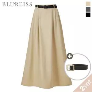 [블루레이스] [벨트SET]핀턱 플레어 스커트_B6S1SK8121