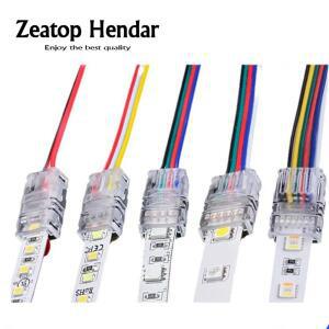 LED 스트립 커넥터 RGB 3528 5050 라이트 와이어용 2 핀 3 4/5 5mm 10mm 5 개