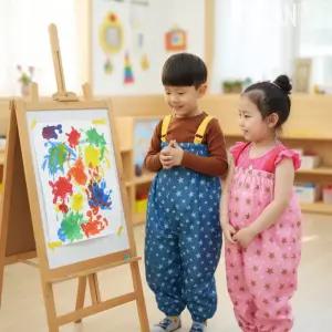 어린이 방수놀이복 전신 미술가운 유아 모래놀이 갯벌체험 촉감놀이 멜빵 점프수트 앞치마