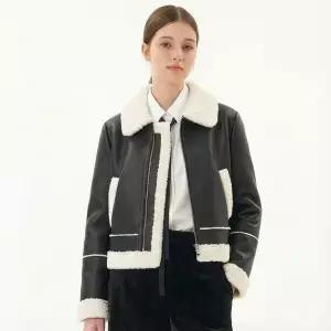 [케네스레이디][BYLYNN]머디 레더 무스탕 ENTJPK6000