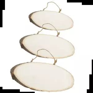 나무모양 통나무걸이 방문걸이 천연 나무문패 타원형 -3사이즈