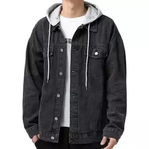 후드 겉옷 남녀공용 청자켓 오버핏 인기 아우터 코디 데일리 데님자켓 오버핏 여자 청자켓