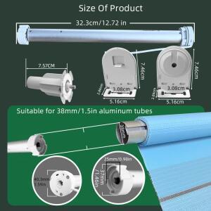 투야 와이파이 미니 전동 롤러 블라인드 모터 스마트 앱 엔진 (38mm 튜브용) 음성 제어 홈