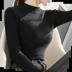 베이직목티 데일리 여성 베이직 반목 캐시미어 폴라티 오피스룩