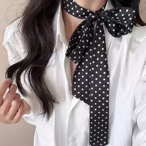 LM-0851 슬림 타이 스카프 머플러 도트 패턴 5color