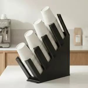 사선형 4구 스냅빈 종이컵 시럽 디스펜서 호텔 카페 탕비실 CD120