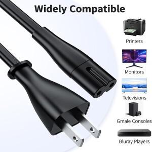 AC 전원 코드 2구 EU 미국 케이블 그림 8 TV 노트북 프린터 스캐너 Xbox PS4 PS5 IEC 320-C7