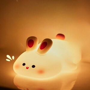감성 토끼 귀여운 램프 말랑인형 촬영 달토끼 캐릭터 제어 수면등 간접 버튼 컬러