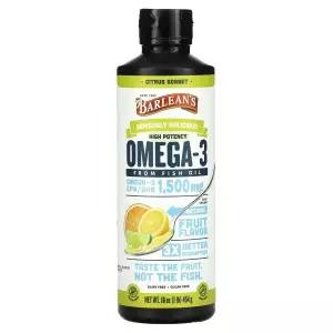 발린스 Seriously Delicious 오메가 Omega -3 Fish Oil 오일 시트러스 Citrus Sorbet 1500mg 16 454g