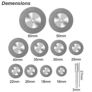 다이아몬드 블레이드 컷오프 디스크 휠 원형 톱 로타리 도구 디스크 미니 드릴 우드 스톤 플라스틱 유리 세라믹 샤프 컷오프 커터