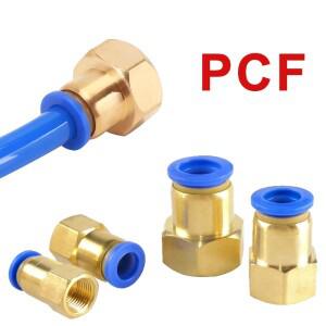 호환상품 5Pcs 4/6/8/10/12mm PCF 공압 퀵 커넥터 물 공기 피팅 BSP 암나사 황동 조인트 호스 튜브 파이프