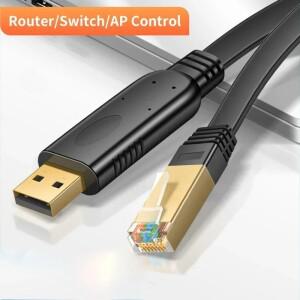 USB to RJ45 콘솔 케이블 RS232 시리얼 어댑터 노트북 컴퓨터 시스코 라우터 RJ 45 8P8C 컨버터 1.8m 3m