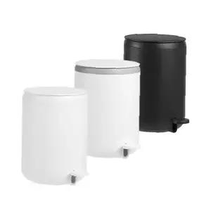 페달 휴지통 5L 욕실 주방 침실 조용한 뚜껑 원터치 발판식 쓰레기통 소형