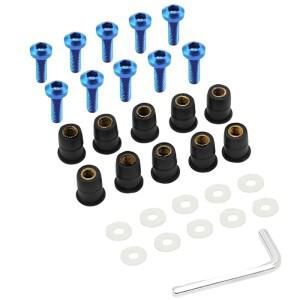 10세트 범용 호환 M5 M6 윈드실드 윈드스크린 페어링 카울 알루미늄 나사 볼트 고무 너트 모터바이크 바이