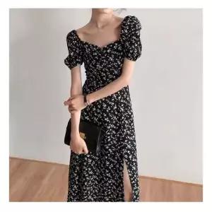 셔링 트임 플라워 롱원피스 UC-0118 동남아원피스