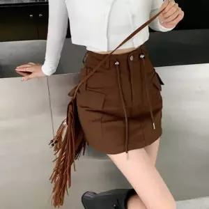 여성 바디라인 빈티지 레트로 미니 카고 스커트 치마 dCe1+8XCf