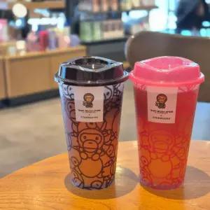 스타벅스 베이프 리유저블 컵 베이비 마일로 473ml 다회용 텀블러 브라운 핑크