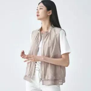 [지센] 여성 프릴넥 집업 베스트 LCVTO421_LB