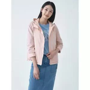 [지센] 여성 후드 프린트자수 숏 코트 LCCAO329_LP