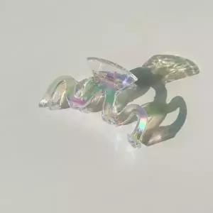 행운 상징 고급 오로라 홀로그램 투명 물결 헤어 집게핀 예쁜 액세서리 심볼 소품