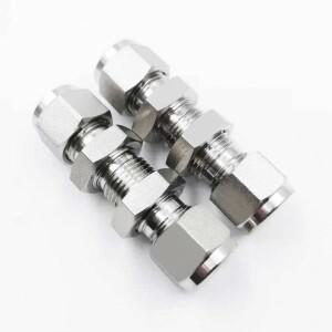 스테인레스 스틸 튜브 피팅, 벌크헤드 유니온, 1/4인치 OD,SS-400-61, Swagelok과 결합 가능.