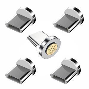 5개입 마그네틱 충전 케이블 어댑터 커넥터 팁 타입 C 마이크로 USB 휴대폰 먼지 플러그 교체용 7핀