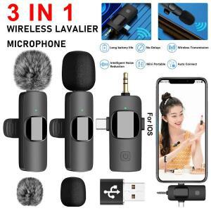 iPhone용 무선 마이크 안드로이드 라이브 스트리밍 인터뷰 소음 감소 오디오 비디오 녹화 기능이 있는 미니