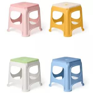 컬러배색 PP 스월 스툴의자 중사이즈 4color 욕실 간편 미니 용품 플라스틱 간이