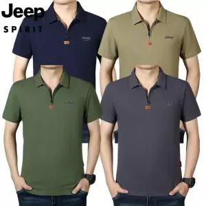 JEEP SPIRIT 남성 폴로 셔츠 반팔  비즈니스 캐주얼 통기성 티셔츠 봄 여름 상의