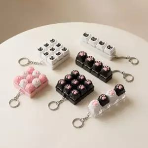 고양이 키캡키링 9구 키캡 키보드 클리커 딸깍이 키링