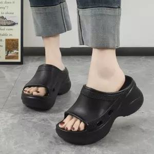 여자 사무실 실내화 겸용 키높이 효과 심플 슬리퍼 LPU4+9gEf